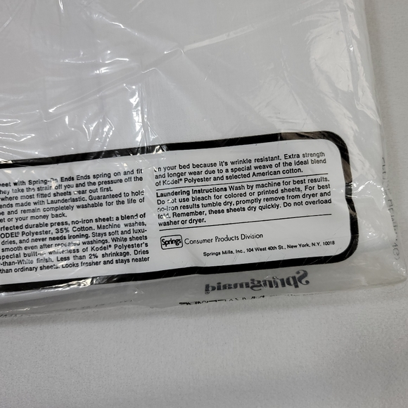 (2) Vtg No-Iron Muslin Twin Flat Sheet By Springmaid - Marvelaire - Picture 5 of 10